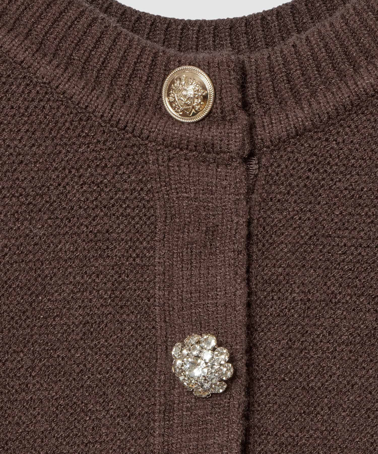 allureville ラビットカフクレイジー釦2WAYプルオーバー ブラウン (81)
