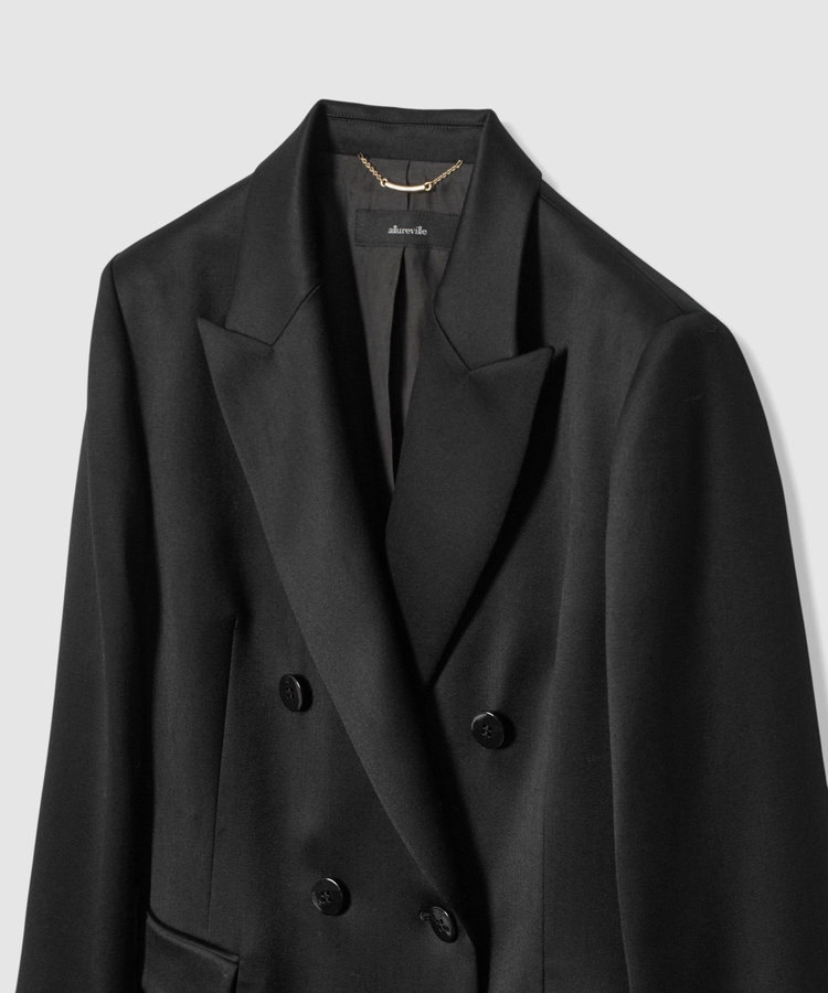 allureville バックタックダブルブレストジャケット ブラック (95)