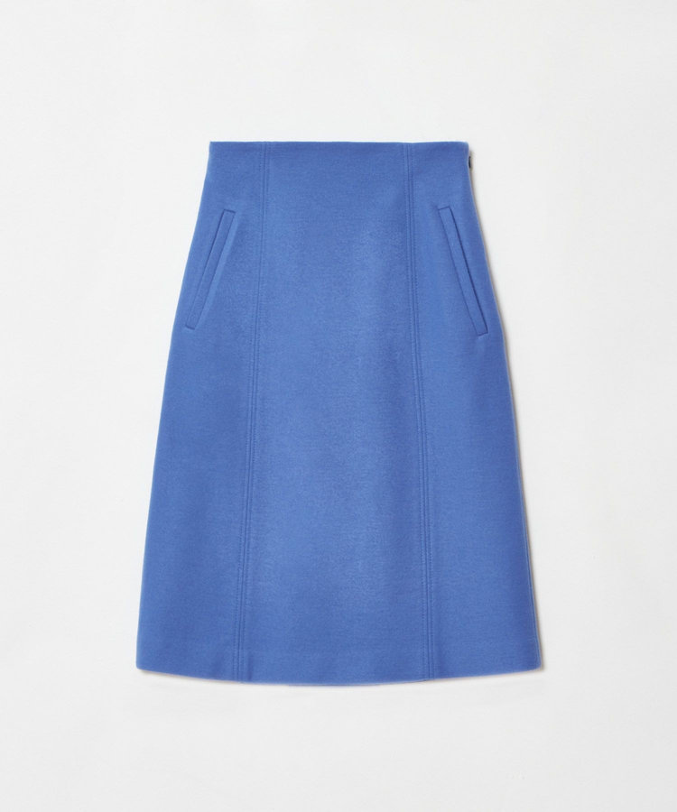 allureville ハードメルトンスムースミディスカート ブルー (61)