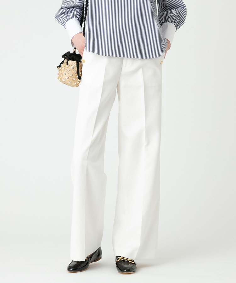 LOULOU WILLOUGHBY 【LOULOU WILLOUGHBY】ブライトリネンワイドパンツ オフホワイト (02)