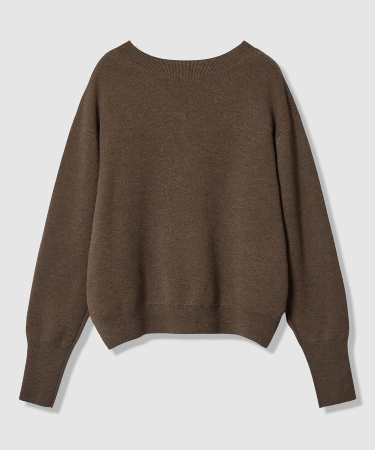 allureville ウールスムース2WAYネックプルオーバー ダークブラウン (82)