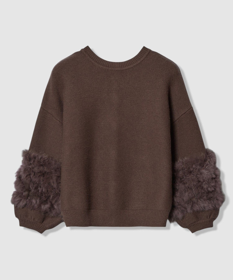 allureville ラビットカフクレイジー釦2WAYプルオーバー ブラウン (81)