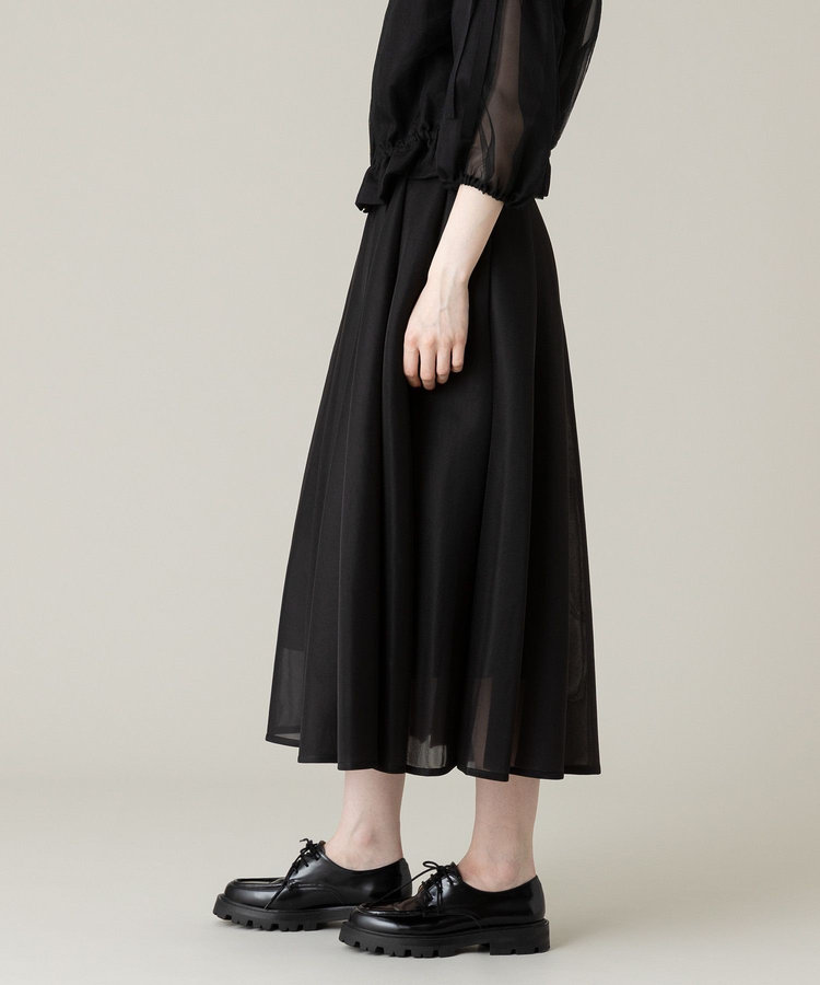 LOULOU WILLOUGHBY 【LOULOU WILLOUGHBY】ダブルラッセルシアースカート ブラック (95)