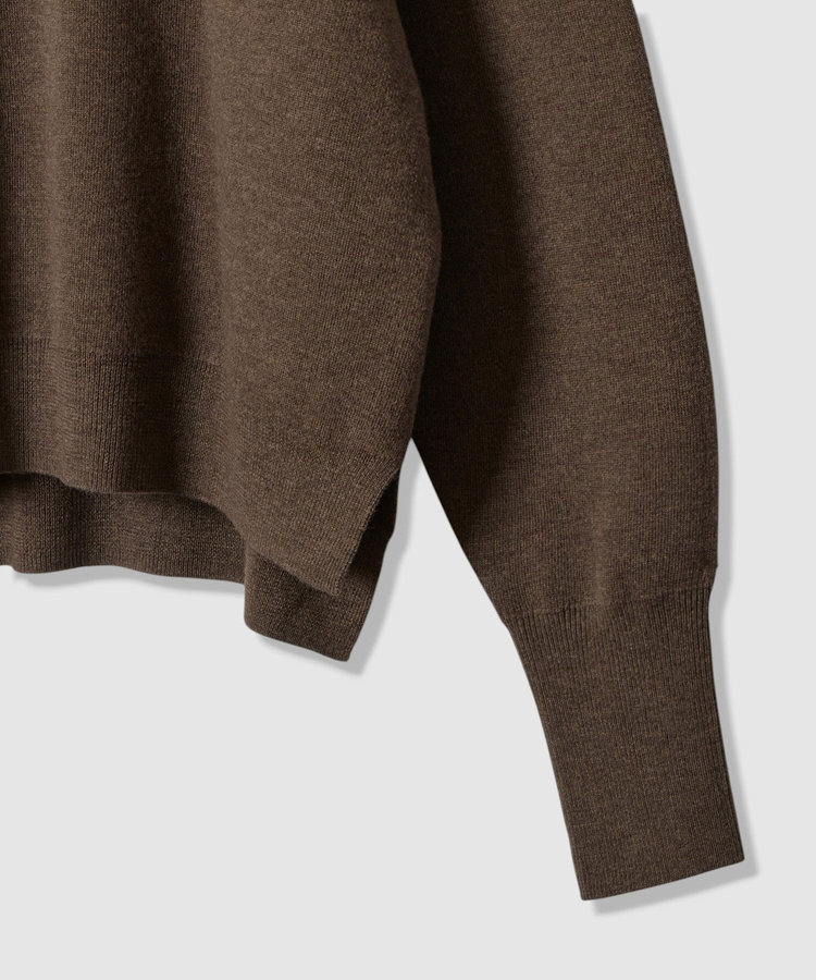 allureville ウールスムース2WAYネックプルオーバー ダークブラウン (82)