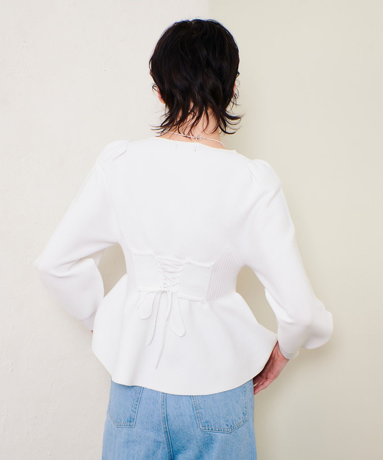 allureville バックレースアッププルオーバー オフホワイト (02)