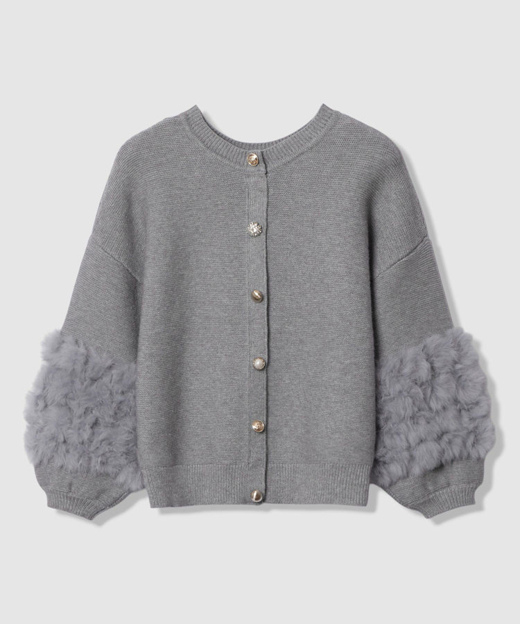 allureville ラビットカフクレイジー釦2WAYプルオーバー ライトグレー (91)