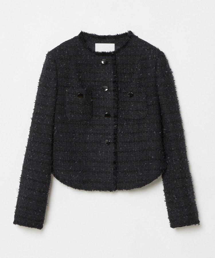 LOULOU WILLOUGHBY 【LOULOU WILLOUGHBY】ファンシーツイードクルージャケット ネイビー (65)