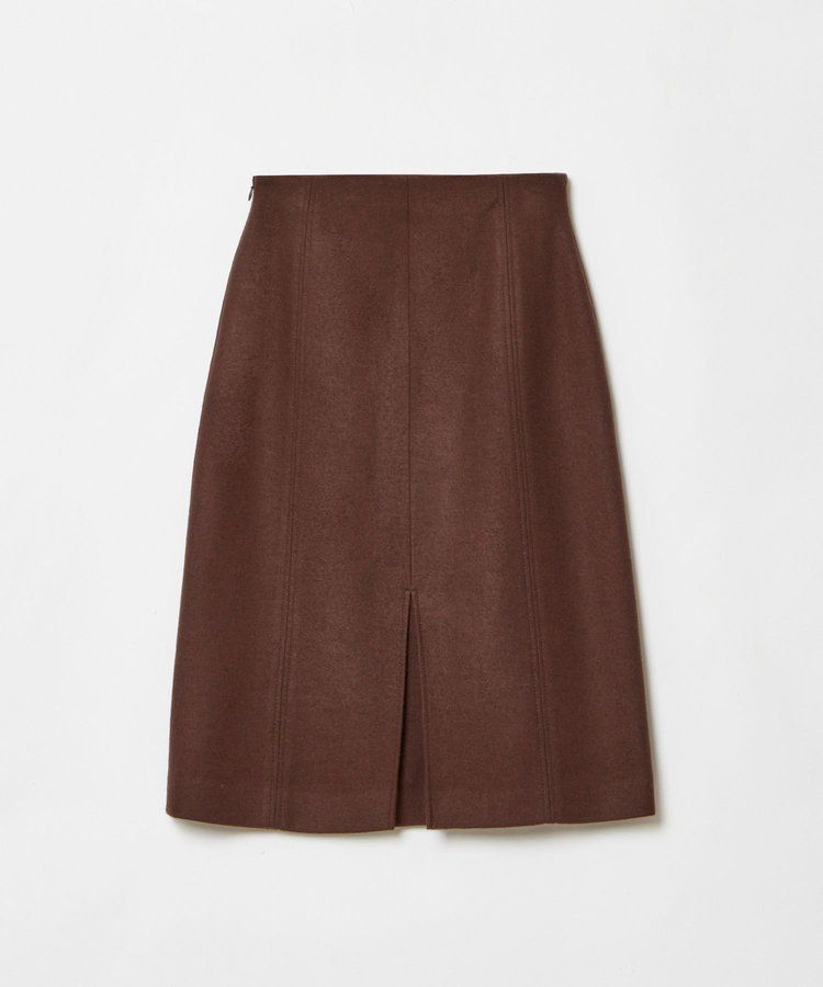 allureville ハードメルトンスムースミディスカート ブラウン (81)