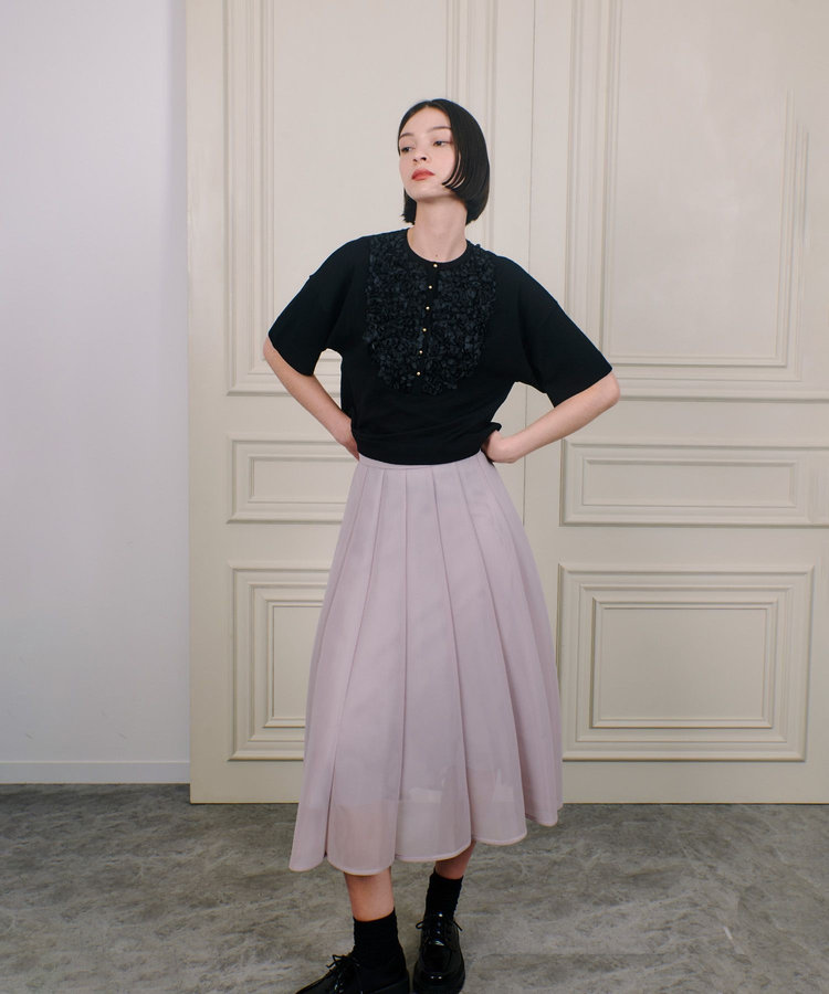 LOULOU WILLOUGHBY 【LOULOU WILLOUGHBY】ダブルラッセルシアースカート ベージュ (11)