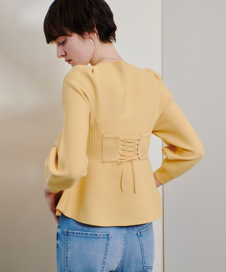 allureville バックレースアッププルオーバー ライトイエロー (25)