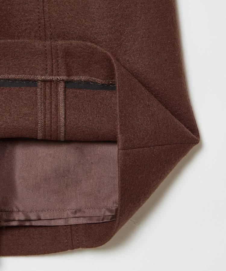 allureville ハードメルトンスムースミディスカート ブラウン (81)