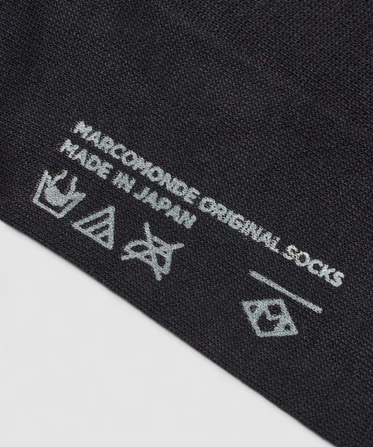 buying 【MARCOMONDE(マルコモンド)】FINE GAUGE COTTON RIBBEDSOCKS ブラック (95)