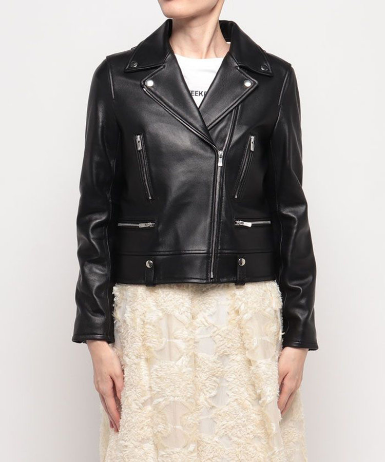 allureville ラムレザーライダース ブラック (95)