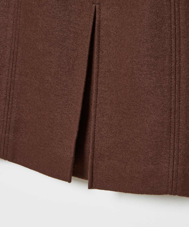 allureville ハードメルトンスムースミディスカート ブラウン (81)