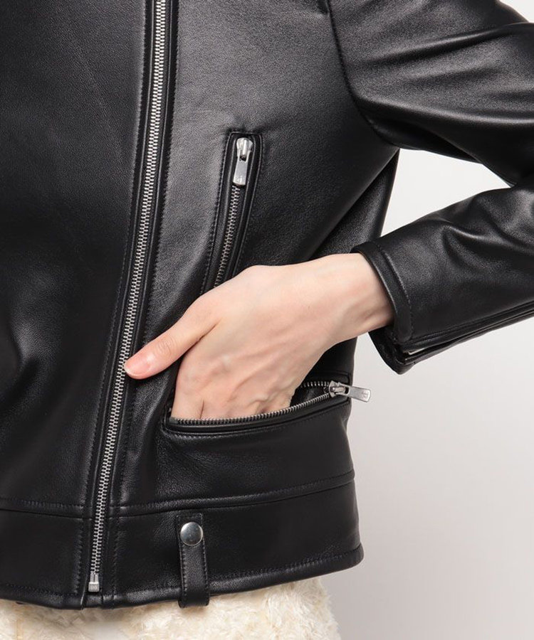 allureville ラムレザーライダース ブラック (95)