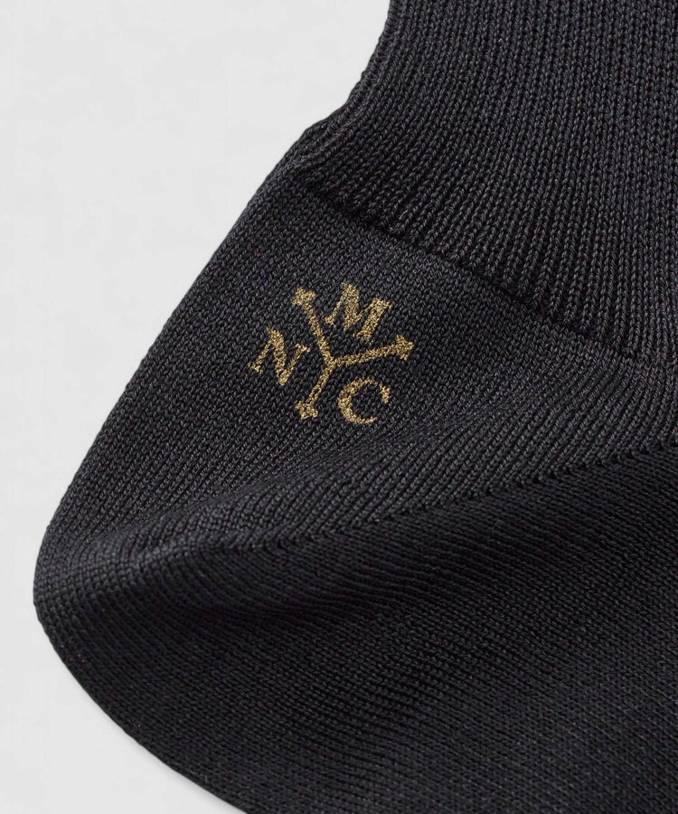 buying 【MARCOMONDE(マルコモンド)】FINE GAUGE COTTON RIBBEDSOCKS ブラック (95)