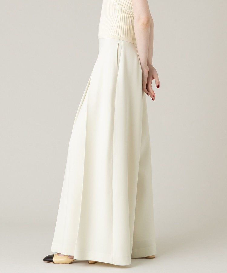 LOULOU WILLOUGHBY 【LOULOU WILLOUGHBY】ジョーゼットタックワイドパンツ アイボリー (04)