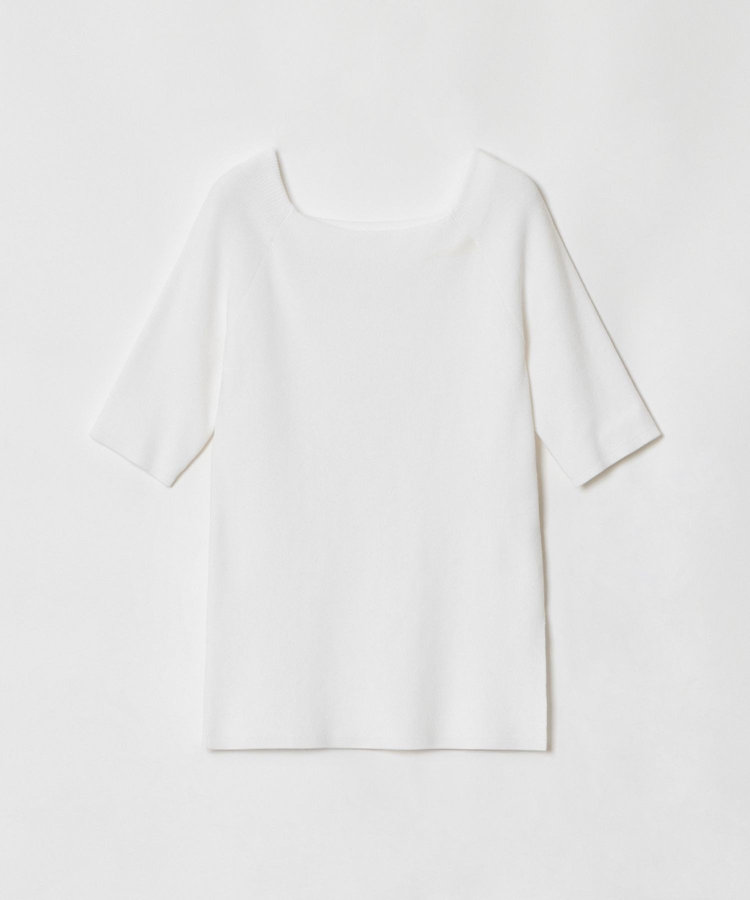 allureville 2WAY ネック5分袖プルオーバー オフホワイト (02)