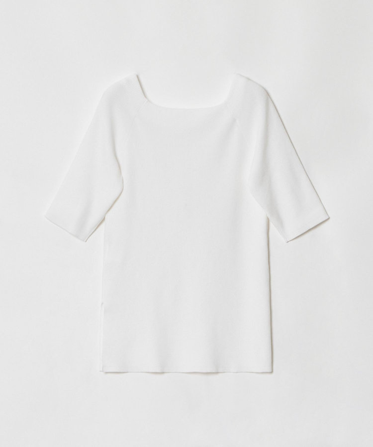 allureville 2WAY ネック5分袖プルオーバー オフホワイト (02)