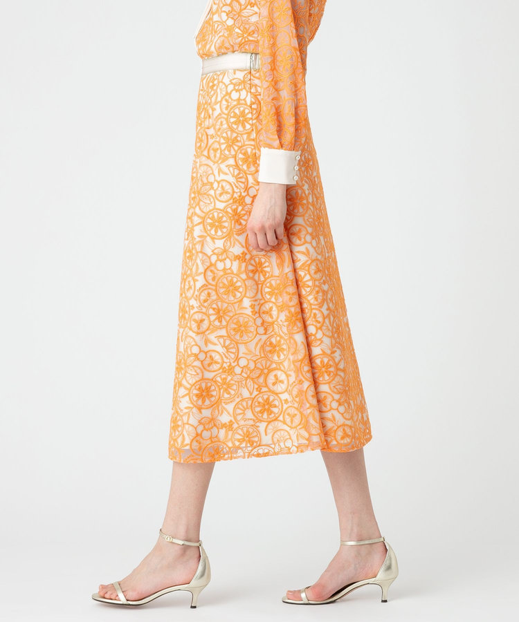 LOULOU WILLOUGHBY 【LOULOU WILLOUGHBY】フルーツチュールスカート オレンジ (31)