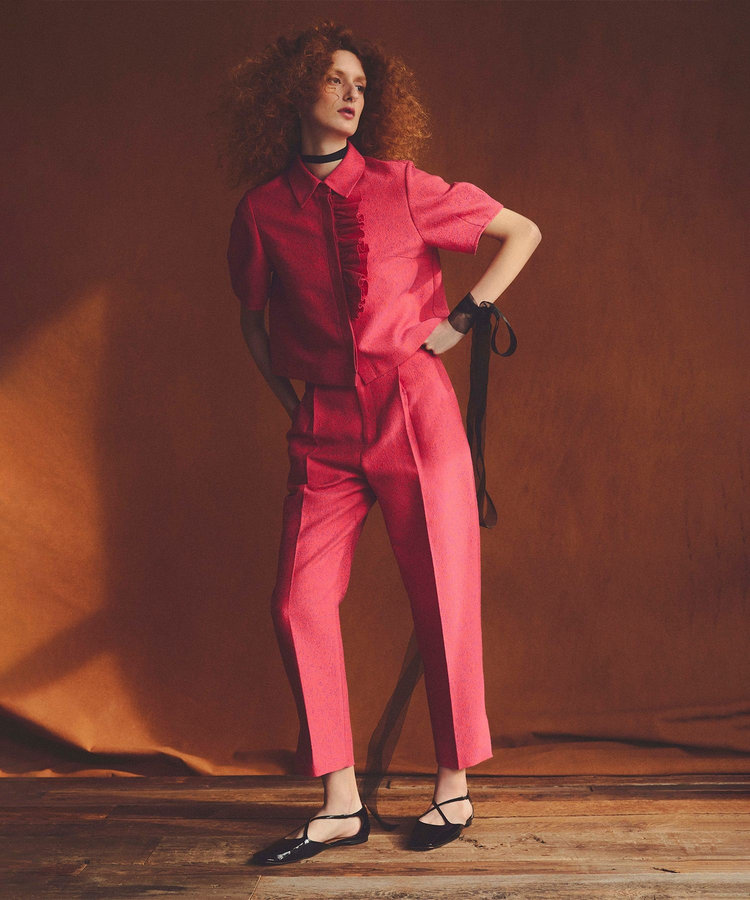 LOULOU WILLOUGHBY 【LOULOU WILLOUGHBY】グログランタックパンツ レッド (43)