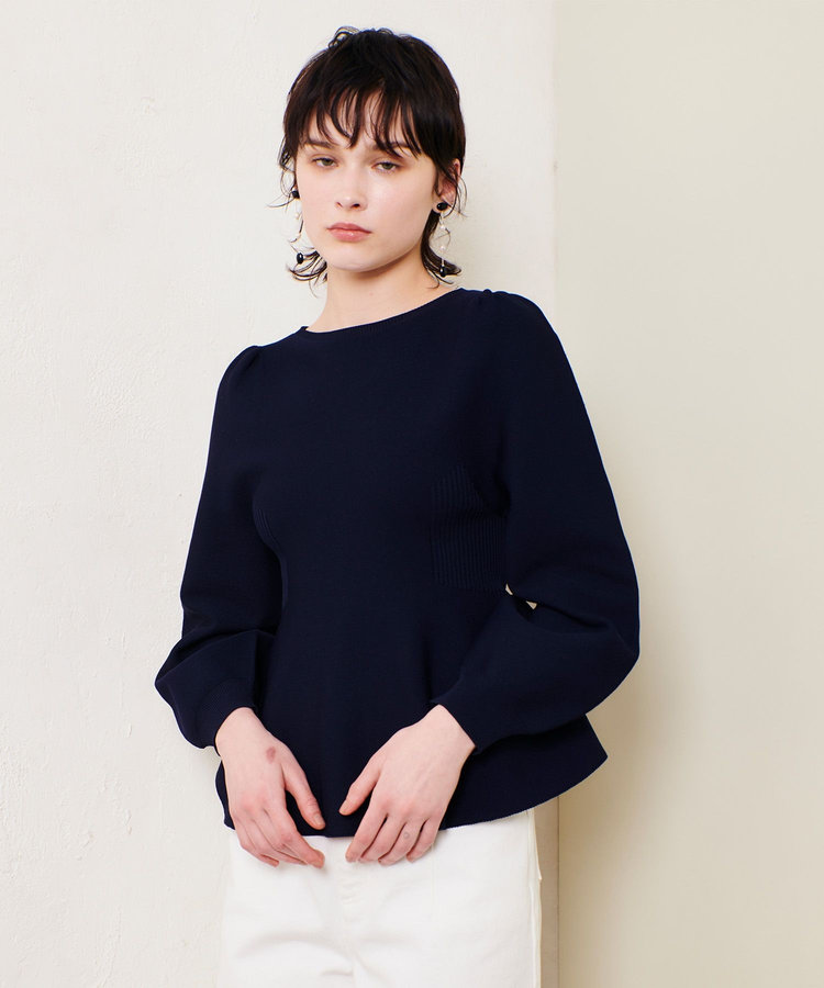 allureville バックレースアッププルオーバー ネイビー (65)