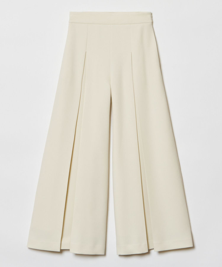 LOULOU WILLOUGHBY 【LOULOU WILLOUGHBY】ジョーゼットタックワイドパンツ アイボリー (04)