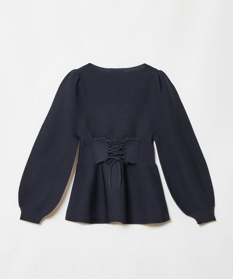 allureville バックレースアッププルオーバー ネイビー (65)