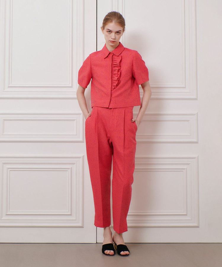 LOULOU WILLOUGHBY 【LOULOU WILLOUGHBY】グログランタックパンツ レッド (43)