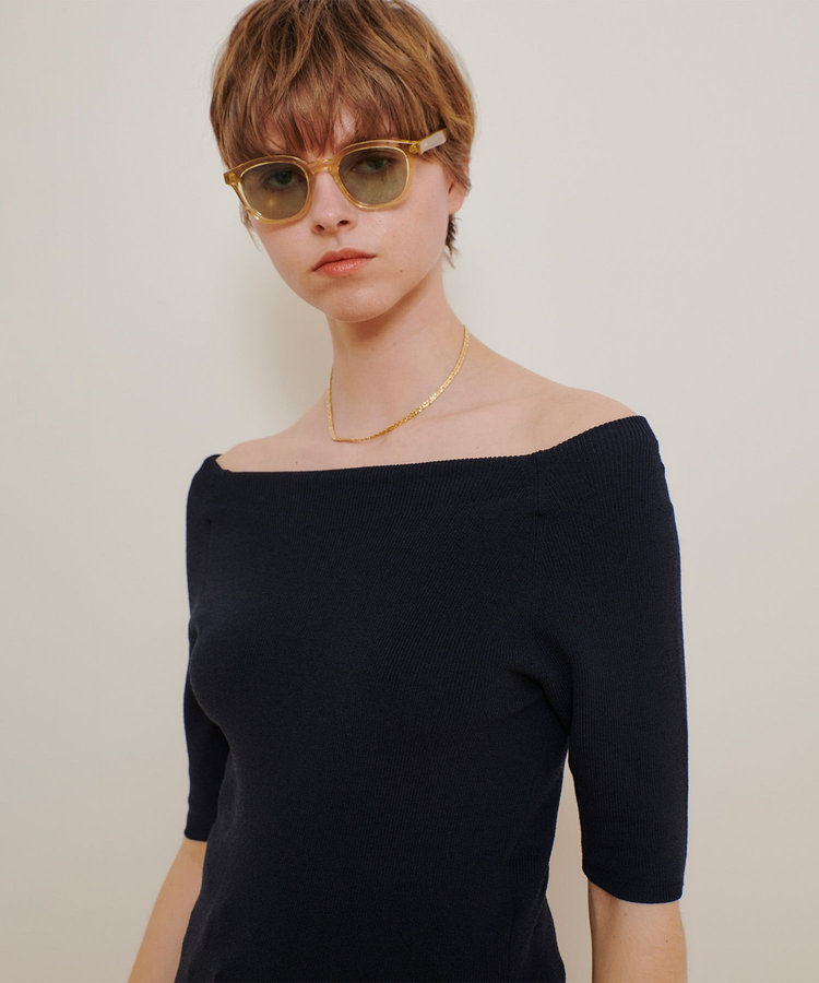 allureville 2WAY ネック5分袖プルオーバー ネイビー (65)