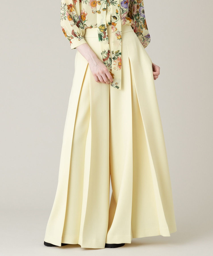 LOULOU WILLOUGHBY 【LOULOU WILLOUGHBY】ジョーゼットタックワイドパンツ イエロー (21)