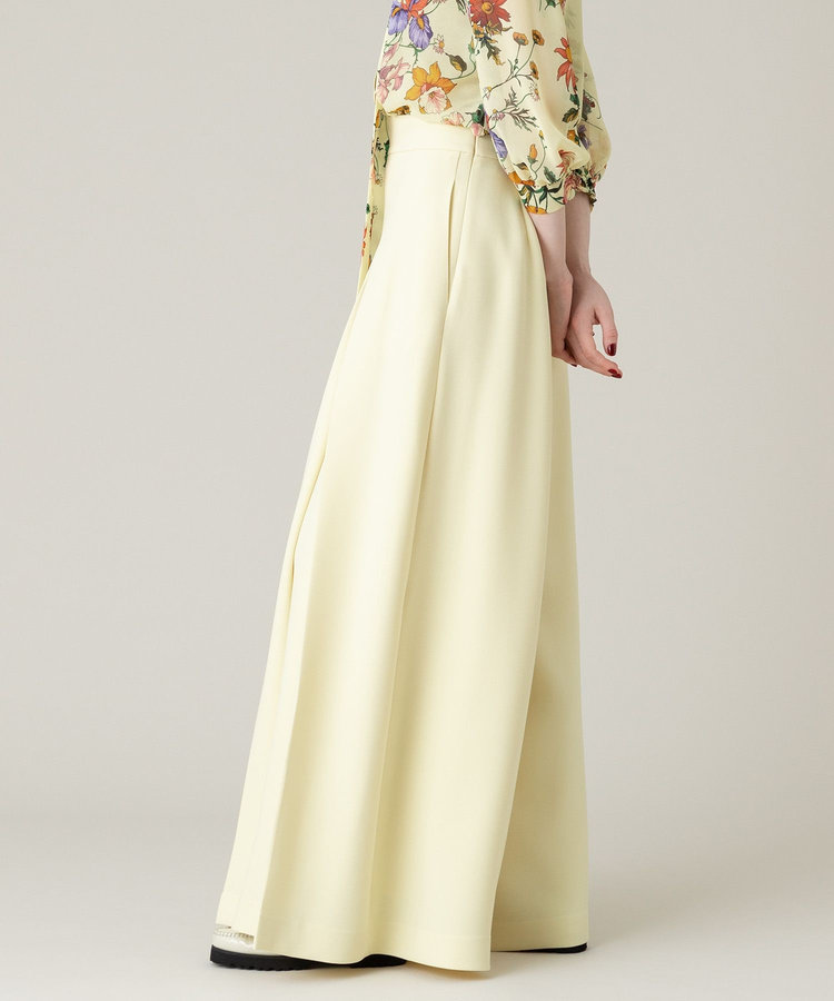 LOULOU WILLOUGHBY 【LOULOU WILLOUGHBY】ジョーゼットタックワイドパンツ イエロー (21)