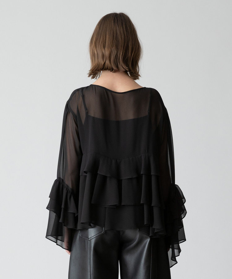 allureville ラッフルズブラウス ブラック (95)