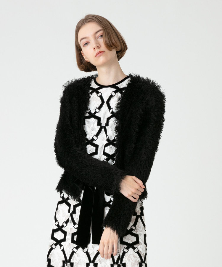 LOULOU WILLOUGHBY 【LOULOU WILLOUGHBY】ワイルドシャギーボレロ ブラック (95)