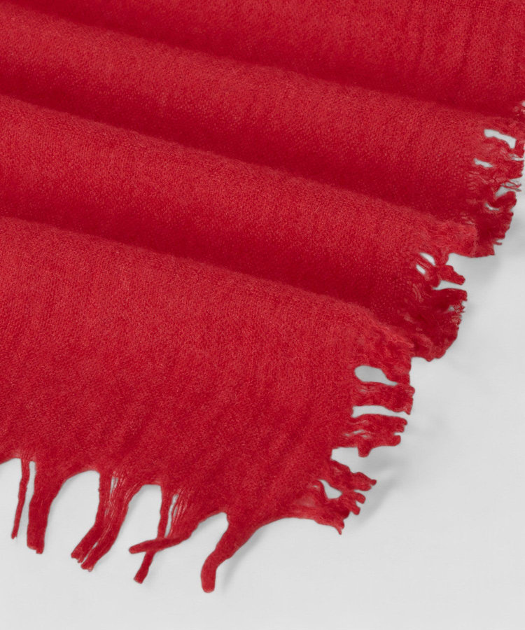 buying 【A SAUCE MELER(アソースメレ)】ファインラムエアリーソリッドウールストール レッド (43)