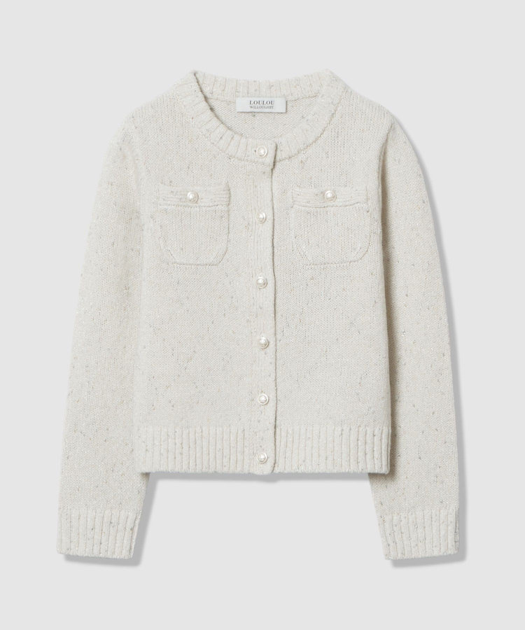 LOULOU WILLOUGHBY 【LOULOU WILLOUGHBY】GRAINYラメカーディガン ホワイト系 (08)