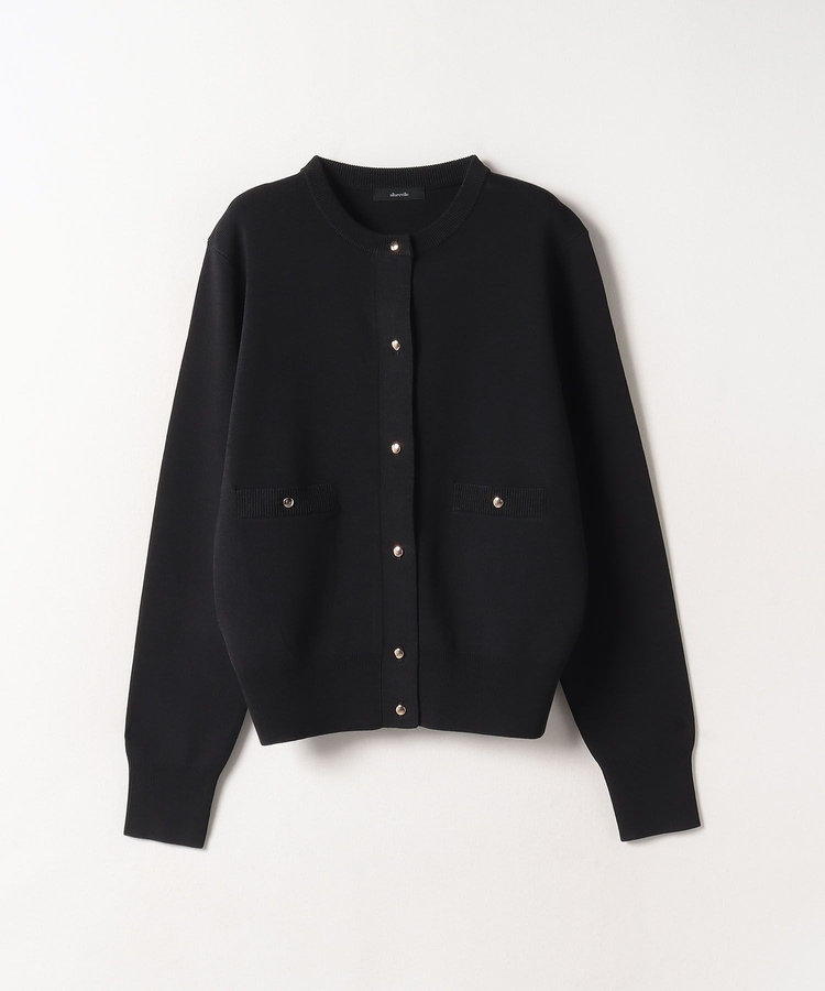 allureville ◇ポケットクルーカーディガン ブラック (95)