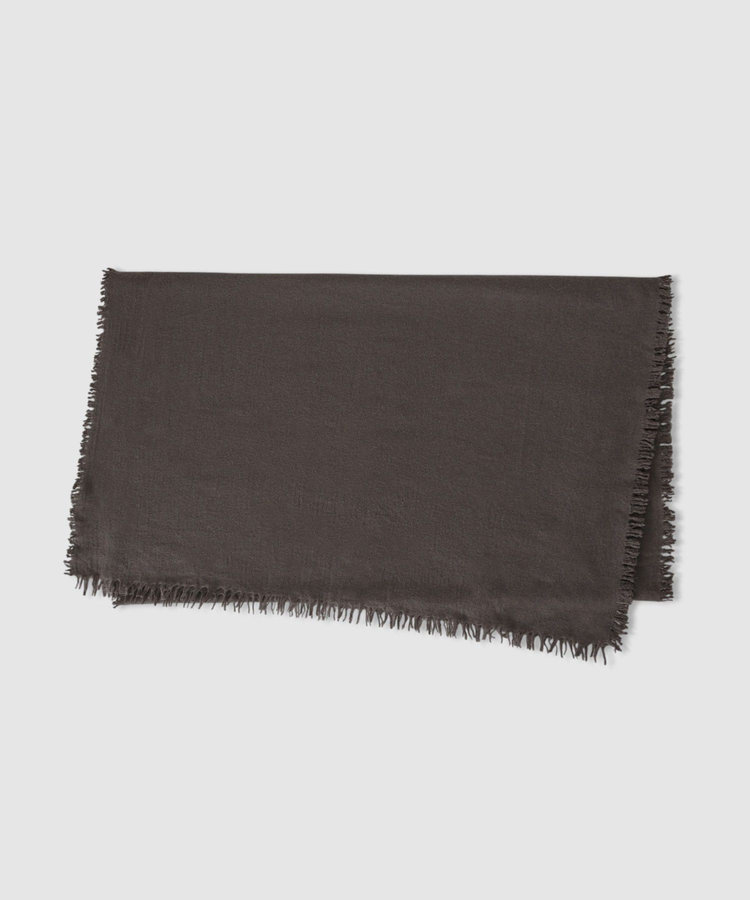 buying 【A SAUCE MELER(アソースメレ)】ファインラムエアリーソリッドウールストール ブラウン (81)