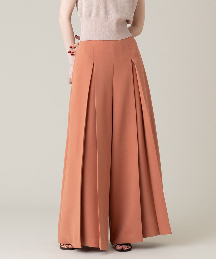 LOULOU WILLOUGHBY 【LOULOU WILLOUGHBY】ジョーゼットタックワイドパンツ ピンク (41)