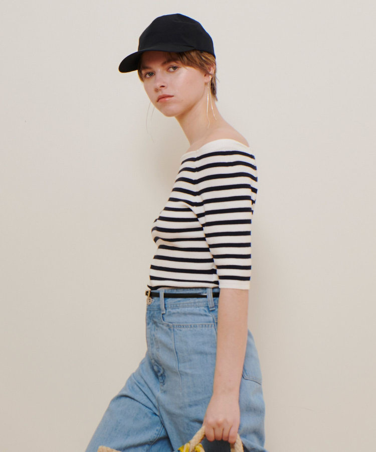 allureville 2WAY ネック5分袖プルオーバー ネイビー (67)