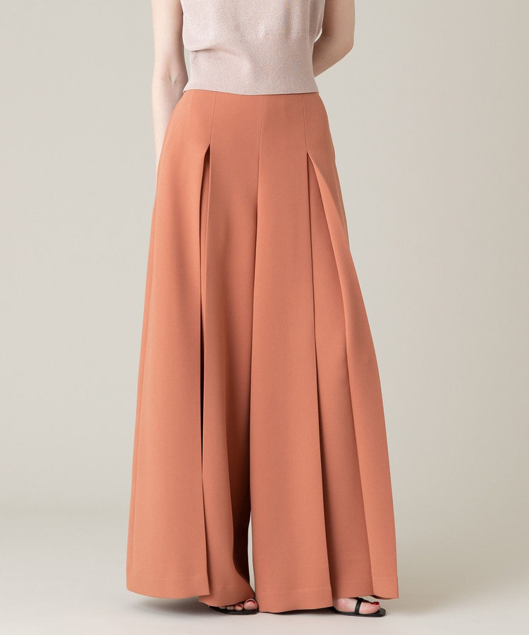 LOULOU WILLOUGHBY 【LOULOU WILLOUGHBY】ジョーゼットタックワイドパンツ ピンク (41)