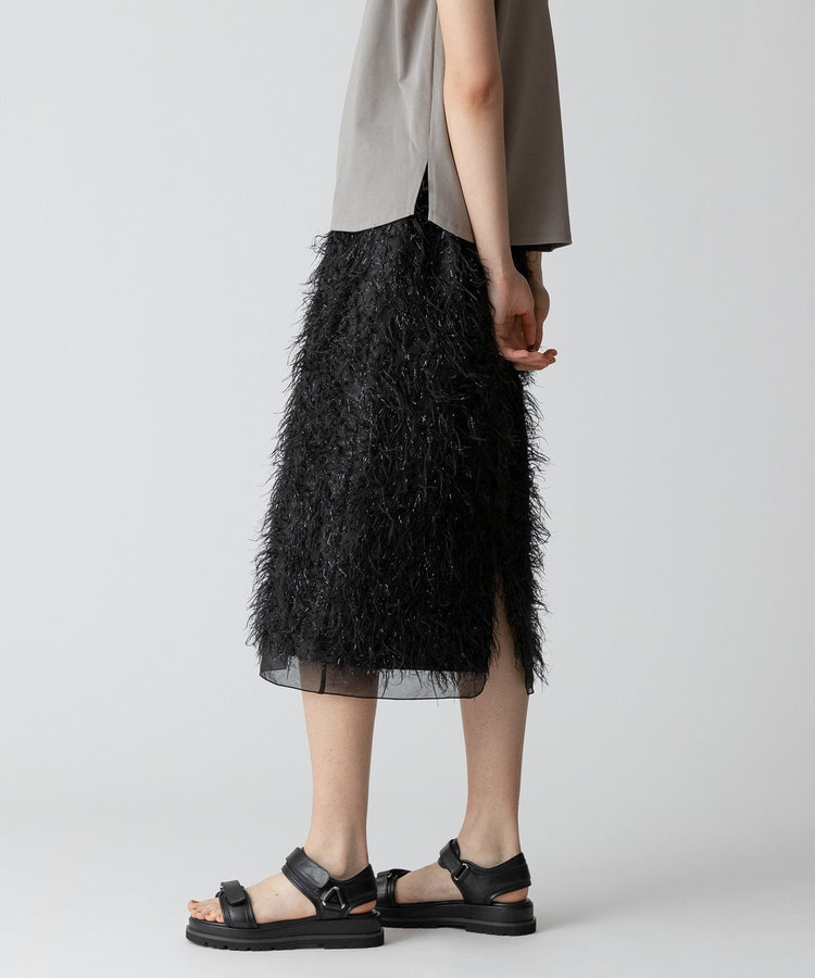 allureville フェザージャガード Iラインスカート ブラック (95)