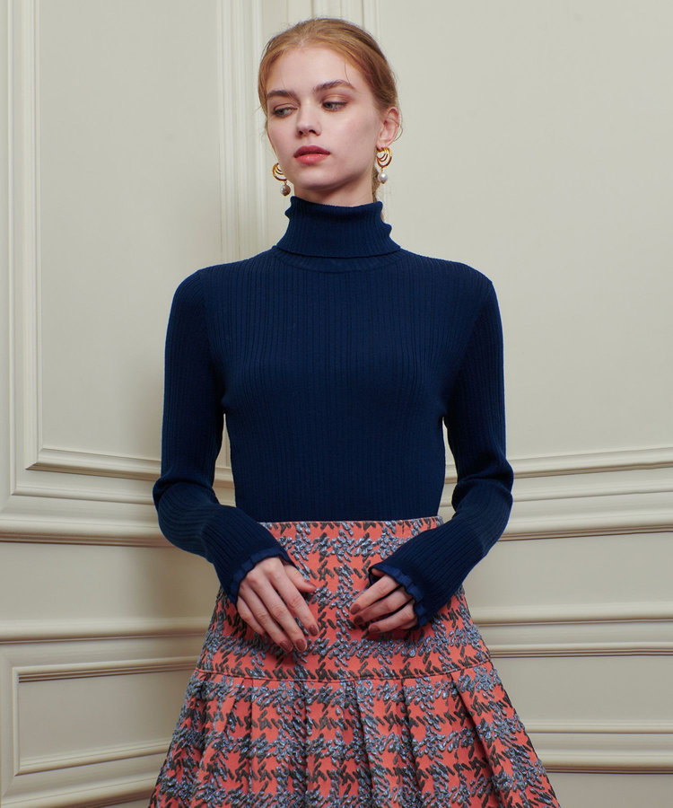 LOULOU WILLOUGHBY 【LOULOU WILLOUGHBY】ハーフチューブラータートルプルオーバー ネイビー (65)