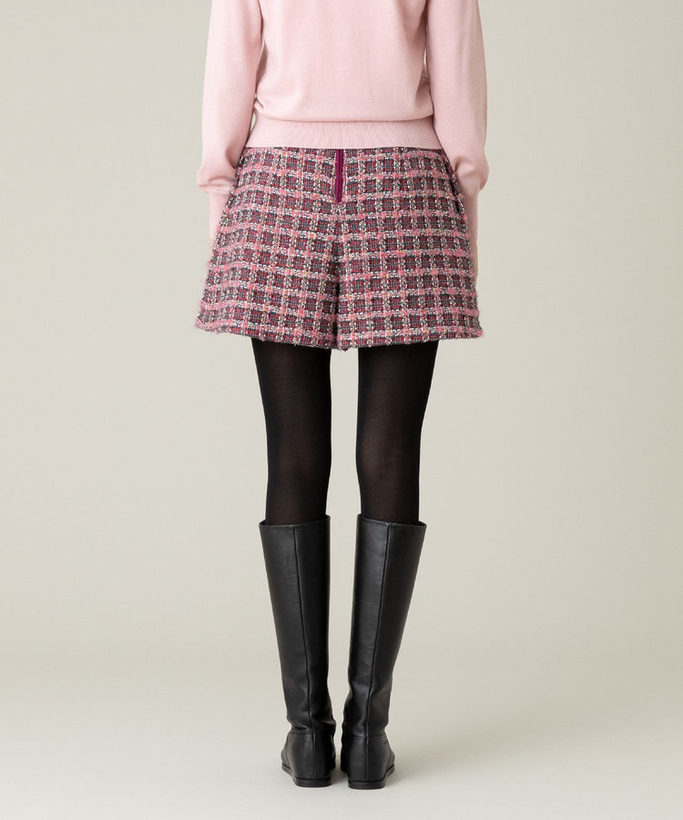 LOULOU WILLOUGHBY 【LOULOU WILLOUGHBY】TOURNIERツイードショートパンツ ピンク (41)