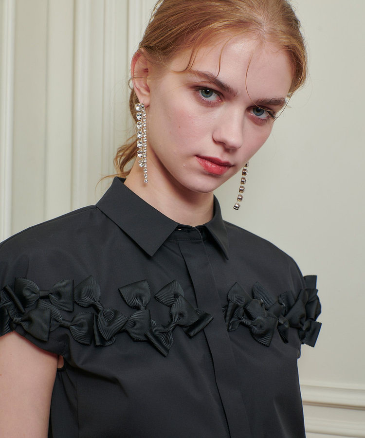 ルルウィルビー、アルアバイル、取り外しリボン付き LOULOU WILLOUGHBY】メニーリボンシャツ|allureville OFFICIAL SITE
