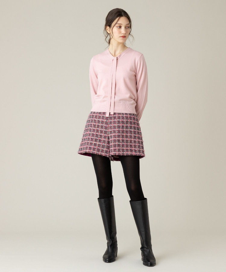 LOULOU WILLOUGHBY 【LOULOU WILLOUGHBY】TOURNIERツイードショートパンツ ピンク (41)