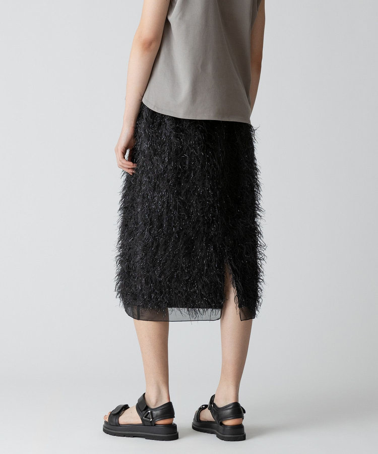 allureville フェザージャガード Iラインスカート ブラック (95)