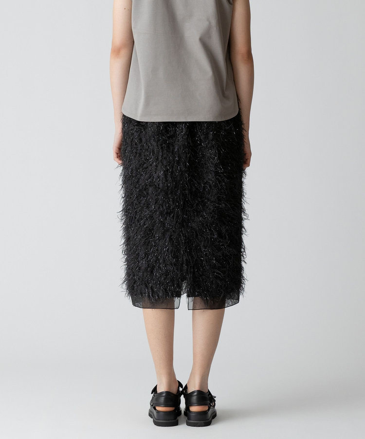allureville フェザージャガード Iラインスカート ブラック (95)