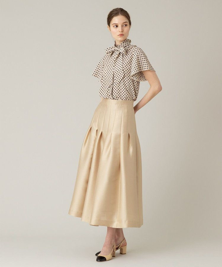 LOULOU WILLOUGHBY 【LOULOU WILLOUGHBY】◇ デシンドットフレアスリーブブラウス ライトベージュ (12)