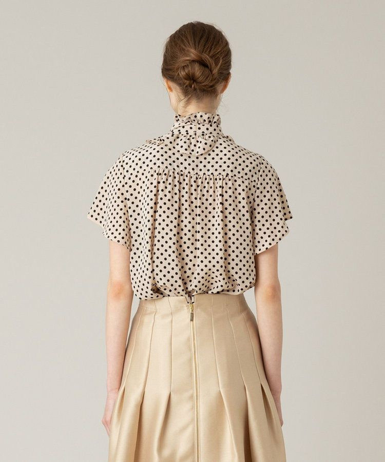 LOULOU WILLOUGHBY 【LOULOU WILLOUGHBY】◇ デシンドットフレアスリーブブラウス ライトベージュ (12)